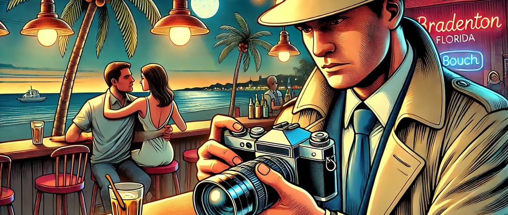 a man in a hat observing a couple making out