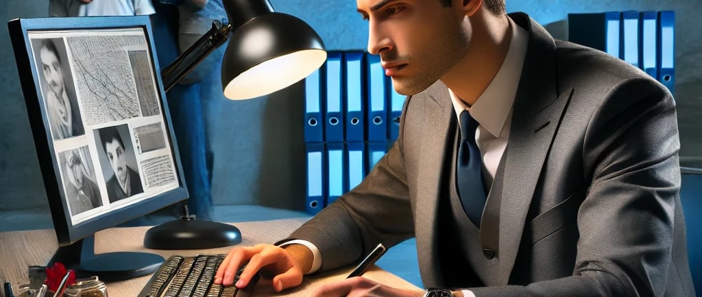 a private investigator completing a case for a family with a missing person