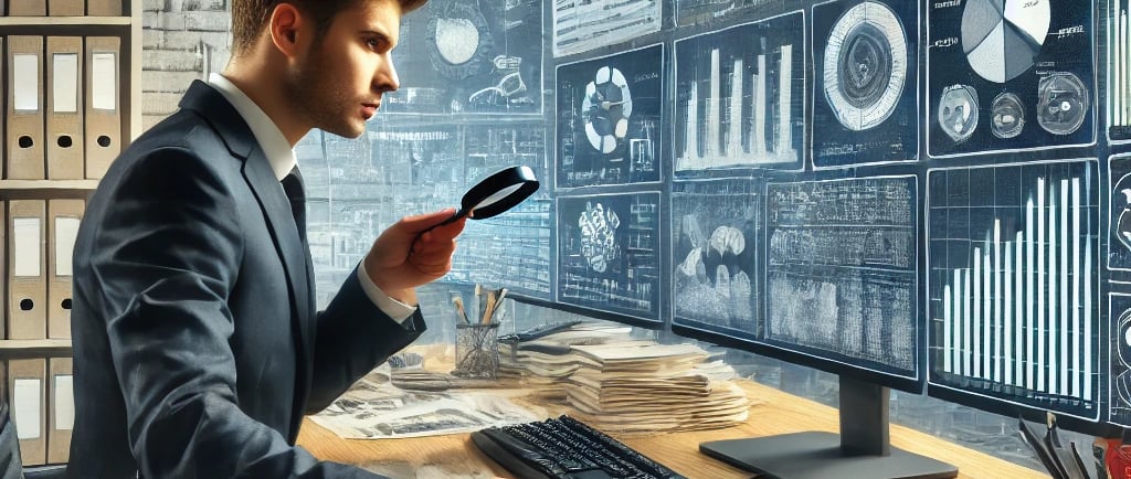 investigator working on a forensic accounting investigation