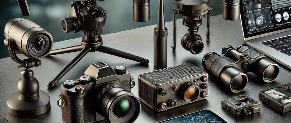 equipment typically used by private investigators 