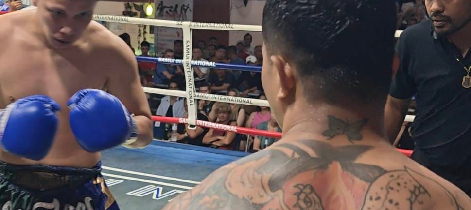 Coner of the ring the fighter step on each other for the fight fans