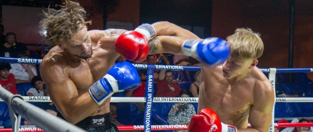 Samui muaythai boxing stadium and Gym training battle neaby chaweng at samui international today 