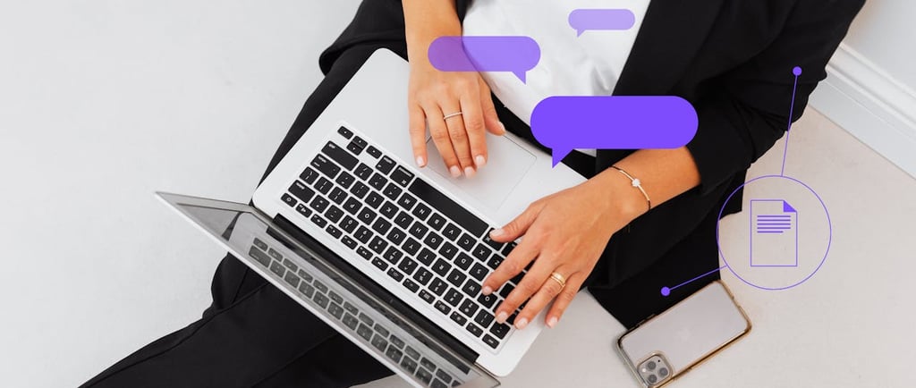 business woman laptop social media ads Facebook Instagram