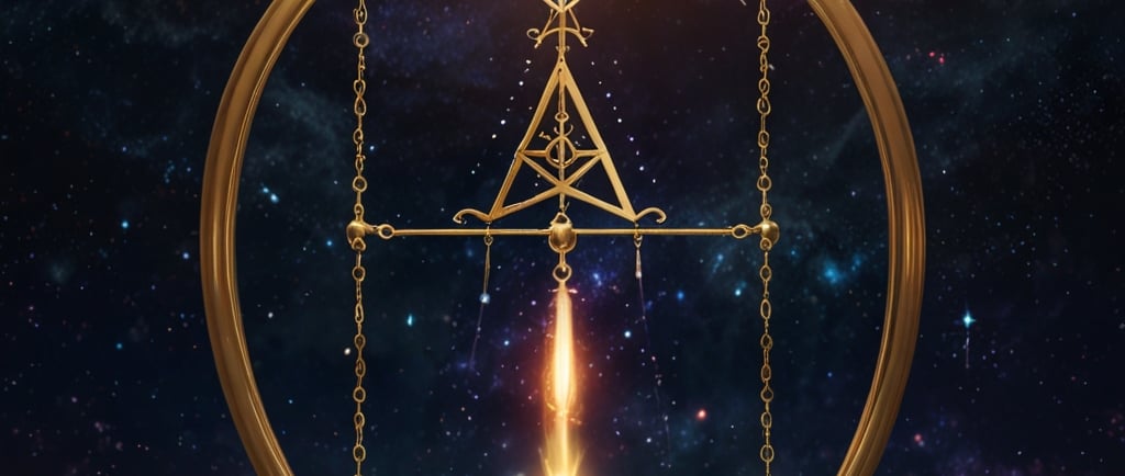 Hebrew Pendulum over Tree of Life for spiritual healing in Kabbalah."