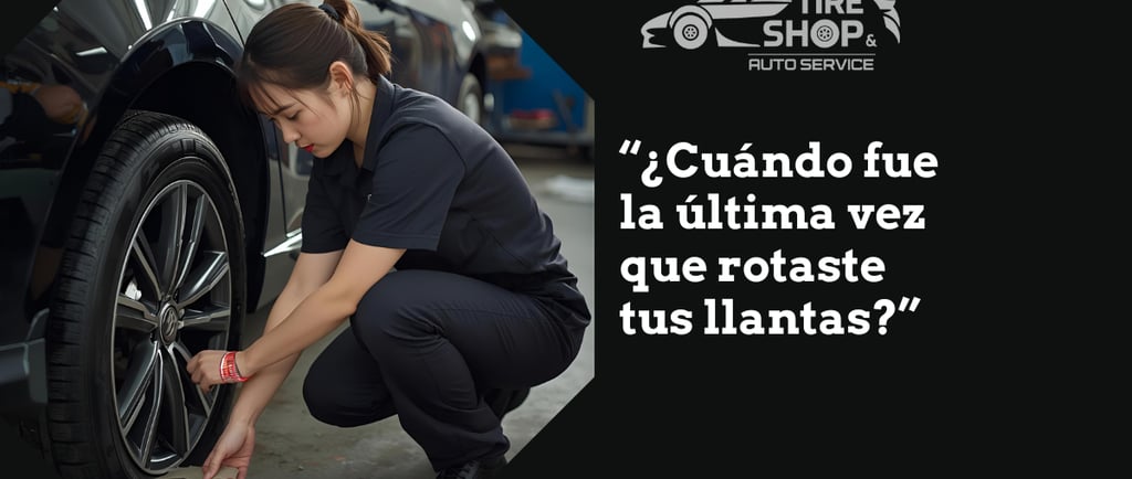 Mechanic performing tire rotation service at Fast Tire Shop East Los Angeles
