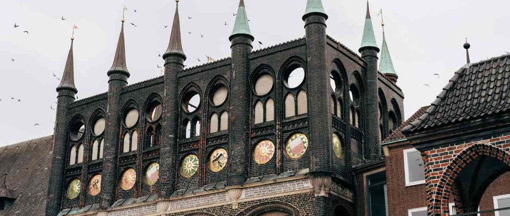 foto da cidade medieval de Lubeck Alemanha