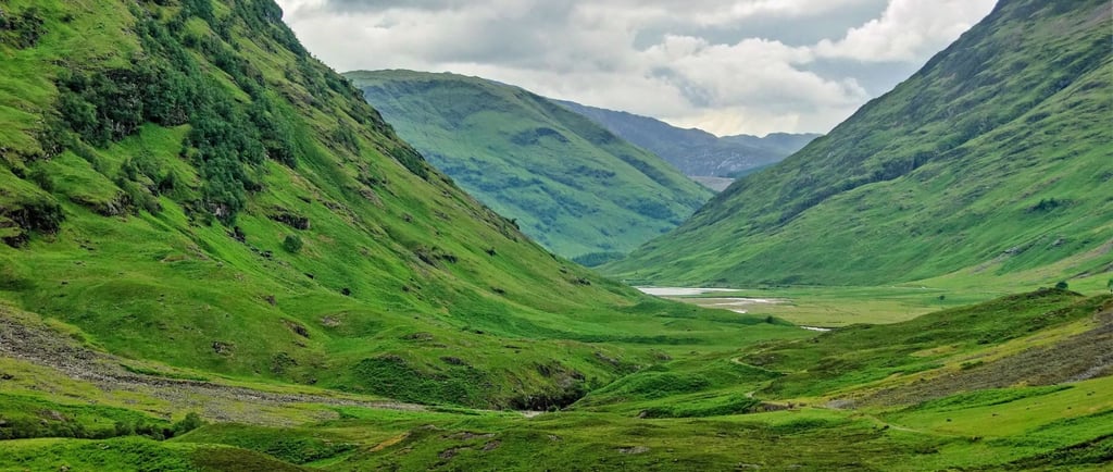 vista cênica das Highlands na Escócia