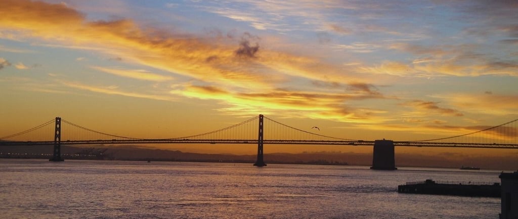 Vista panorâmica de São Francisco a partir da Golden Gate Bridge.