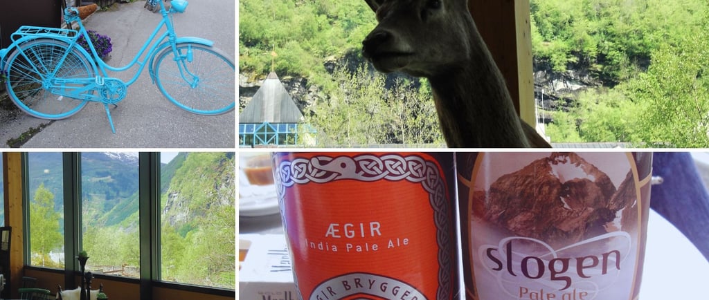 conjunto de fotos de atrações em Geiranger