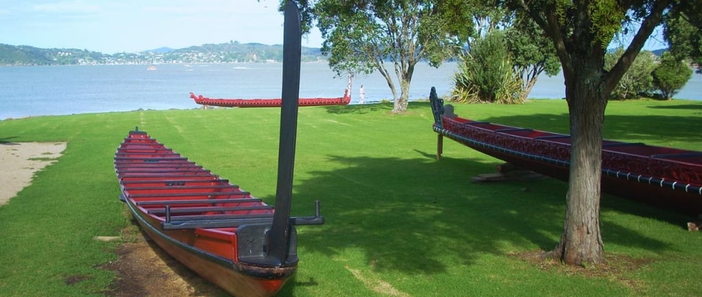canoas Waka em Paihia Bay of Islands