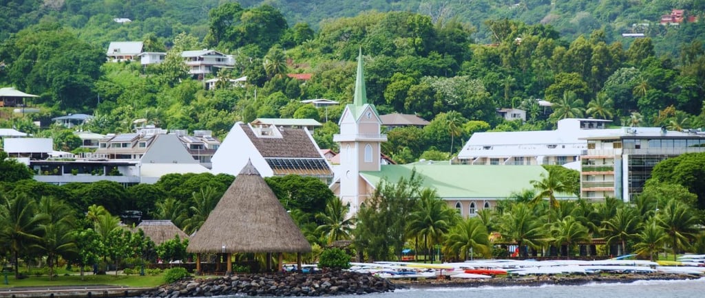 foto da vista da cidade de Papeete no Tahiti