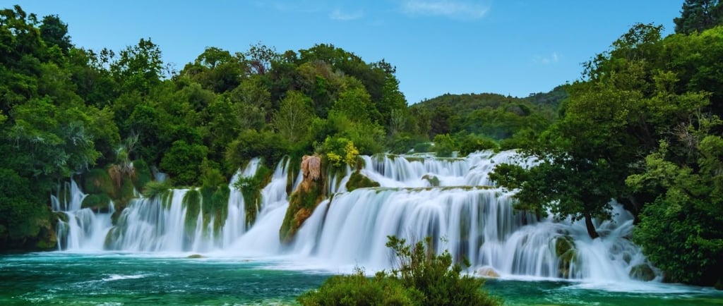 vista das cachoeiras de Krka na croácia