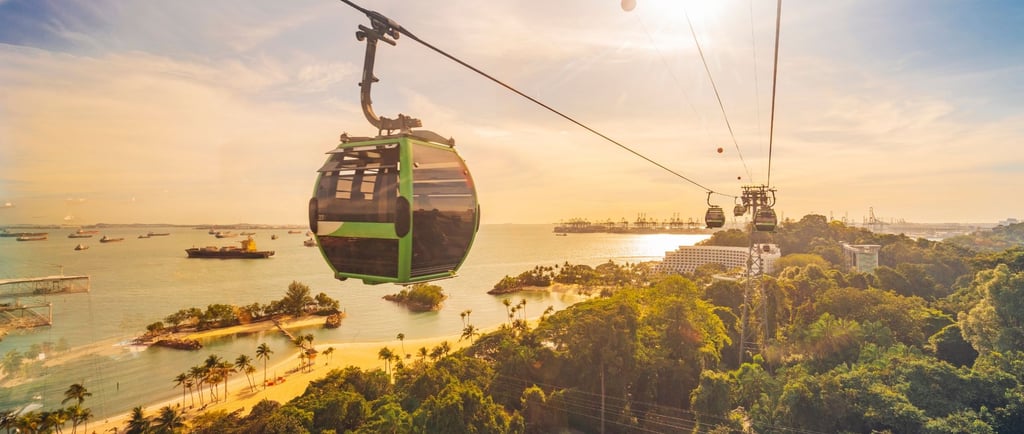 foto do teleferico na ilha sentosa singapura 