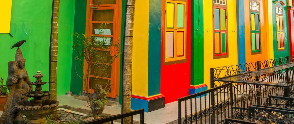 foto das casas coloridas little india singapura