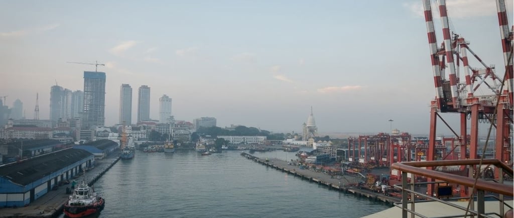 Vista do Porto de Colombo, Sri Lanka.