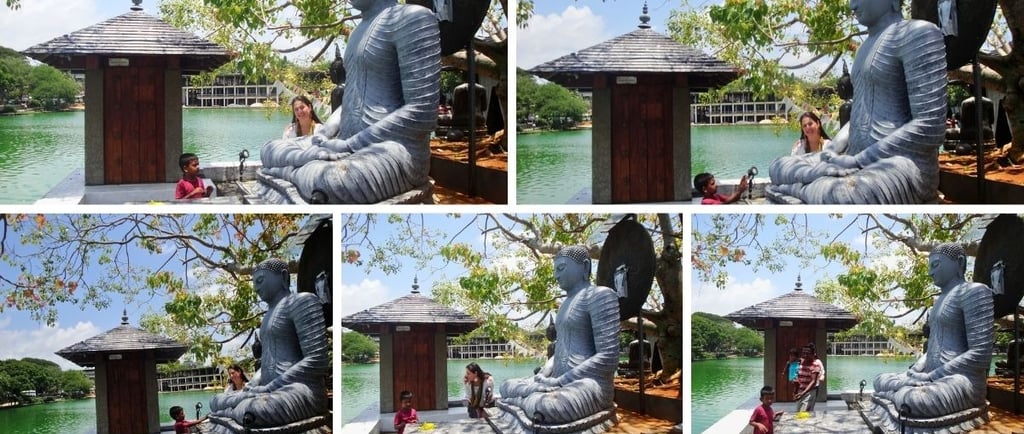 Autora no momento mais marcante da escala em Seema Malaka, Colombo, Sri Lanka