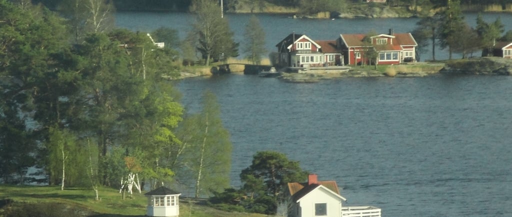 foto chegando a estocolmo de navio vista das ilhas 