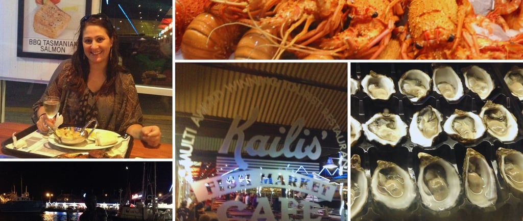 foto da autora no kalis fish market em fremantle australia
