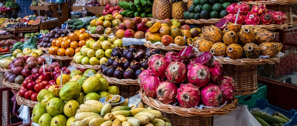 foto das frutas no mercado dos lavradores em funchal