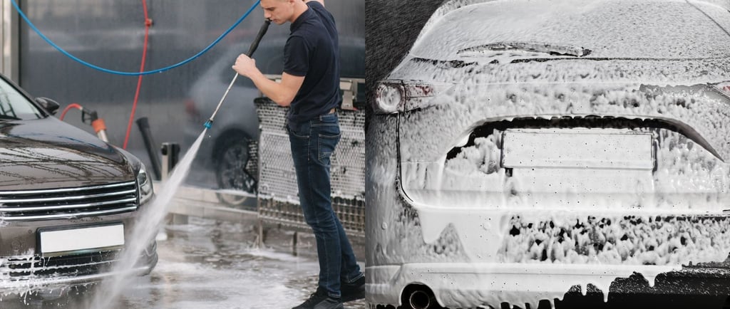 Washing a car outside vs covered
