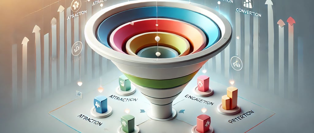 a funnelle with a funnelle of different types of sales funnel