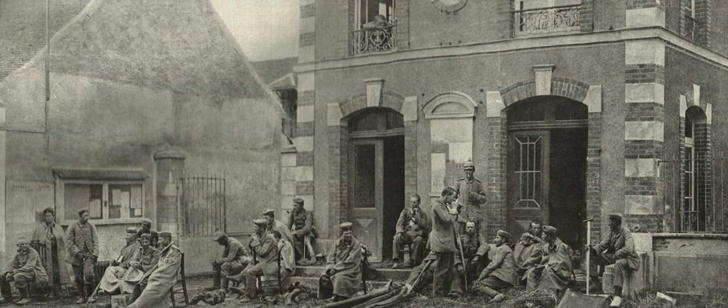 Des blessés allemands à la mairie de Vareddes