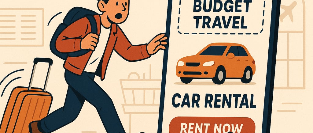 Traveler booking a last minute car rental deal