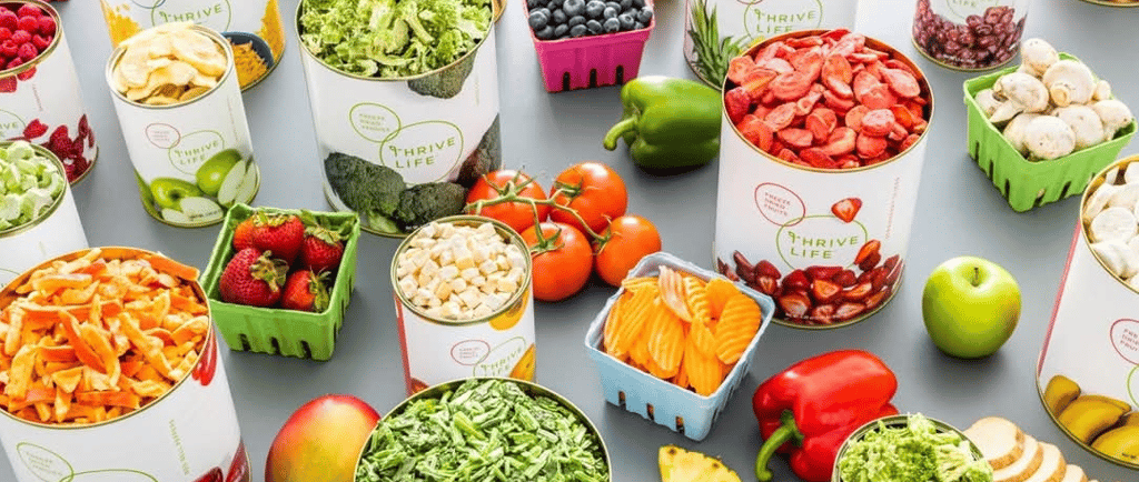 picture of fresh food and freeze dried food in cans