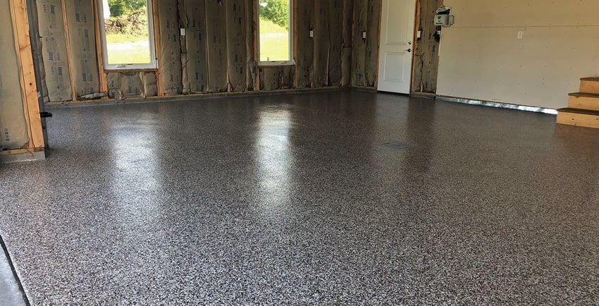 Domino Epoxy Flake Garage Floor