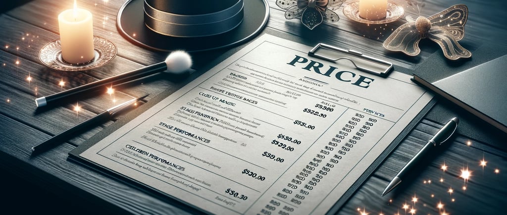 tarifs d'un magicien