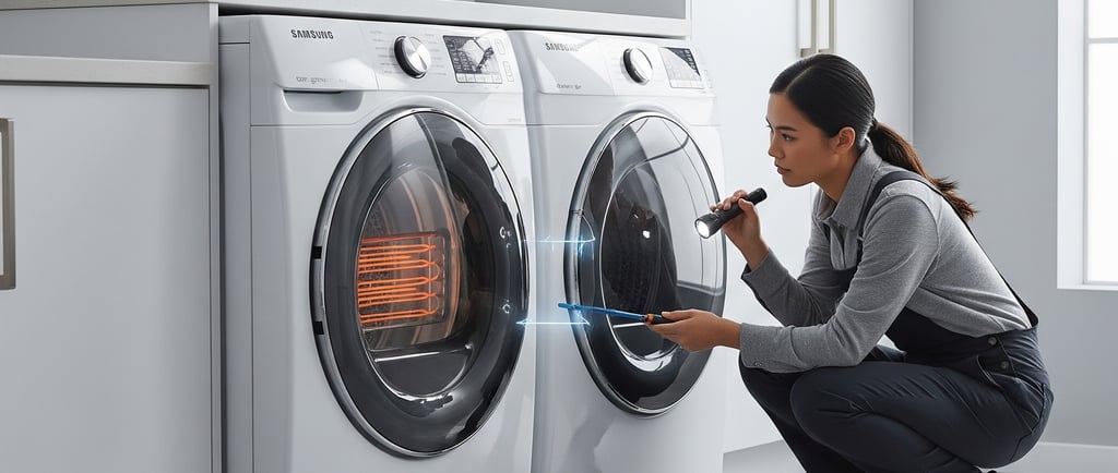 Appliance repair technition repairs Samsung Dryer