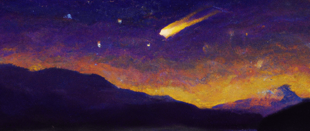a painting of a comet comet comet in the sky