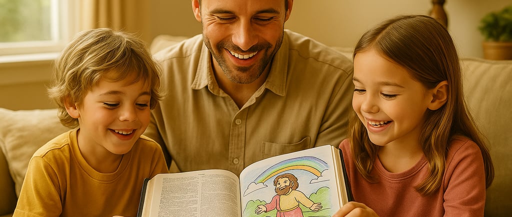 father talking about god with kids