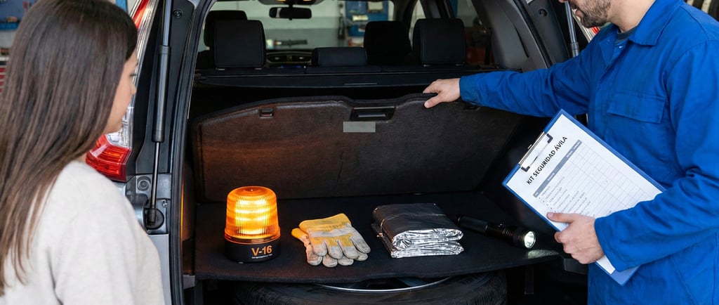 Qué llevar en el maletero: Luz V16 y Rueda de Repuesto - Consejo de Neumáticos Sangar