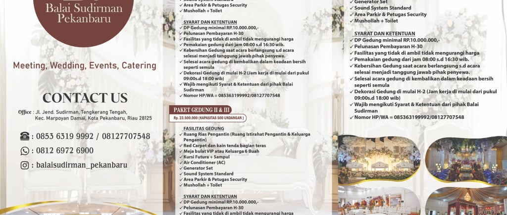 Harga Sewa Gedung Pekanbaru