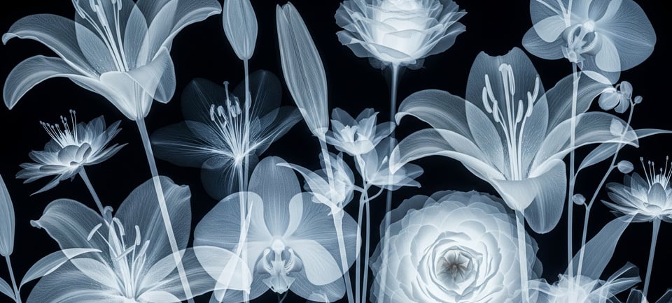 x ray floral art close up