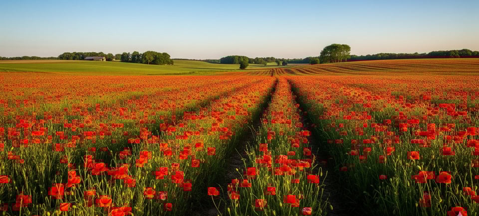 field of poppies in fennville michigan