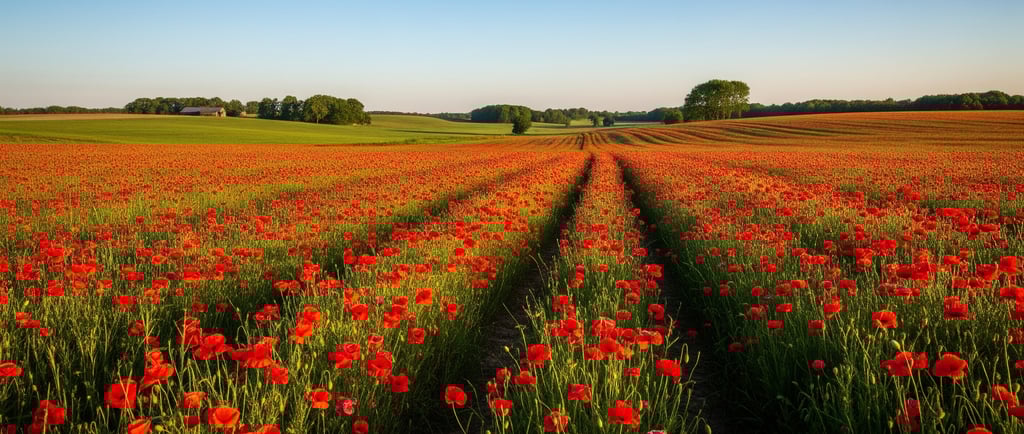field of poppies in fennville michigan
