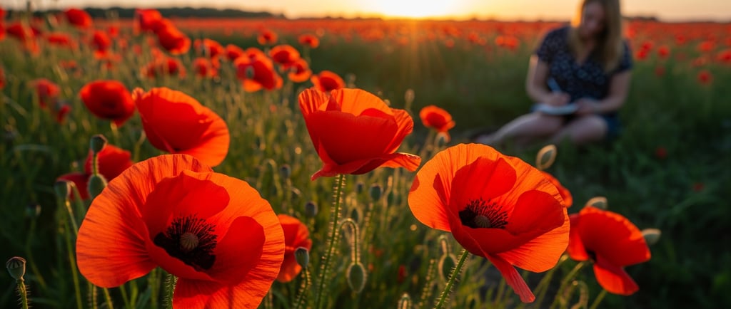 red poppies of michigan close up
