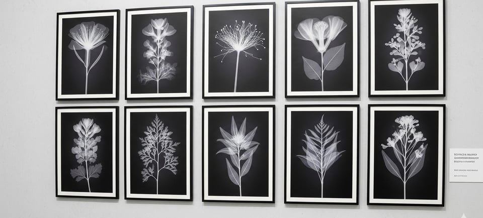 x ray art framed on wall