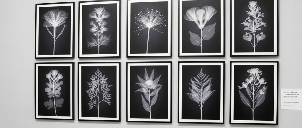 x ray floral prints on wall