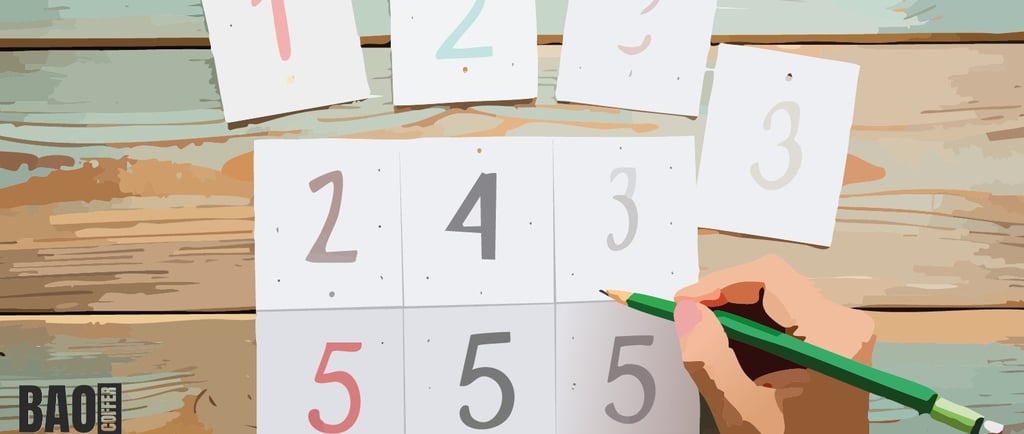 Página Imprimible de Números Faltantes (Missing Numbers) con secuencias numéricas - BAOcoffer