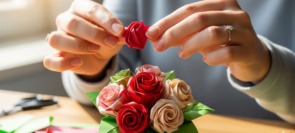 a woman is holding a flower in her hands