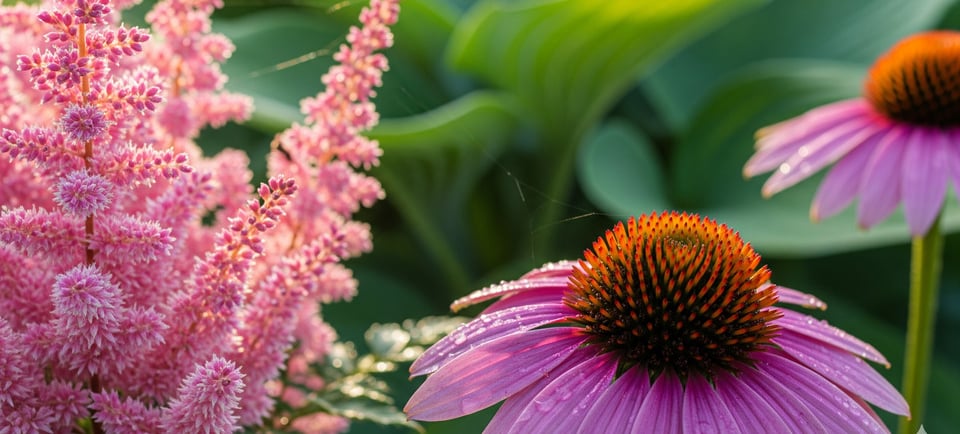 a bee on a flower in a garden