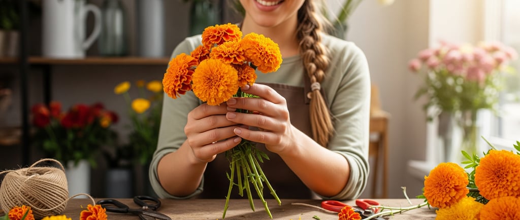 a woman is holding a bouquet of flowers