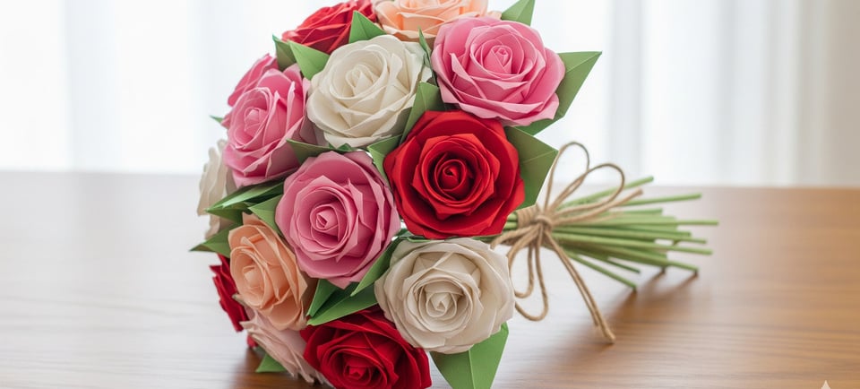 a bouquet of roses on a table