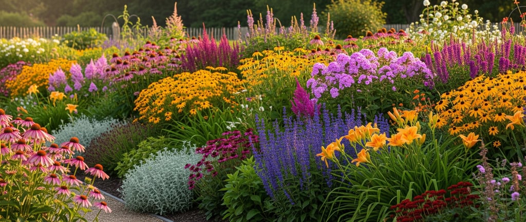 growing perennials in a flower garden