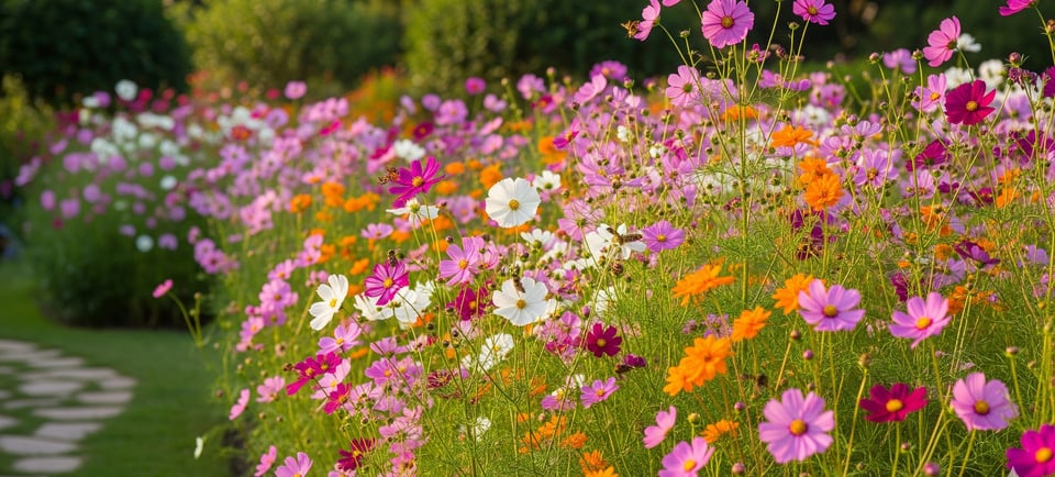 a field of flowers that are in blooming
