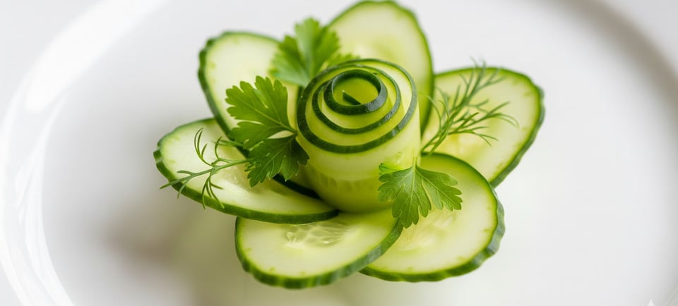 a cucumber with a spiral - shaped cucumber on it