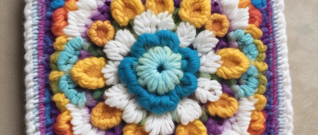 primavera flowers granny square pattern